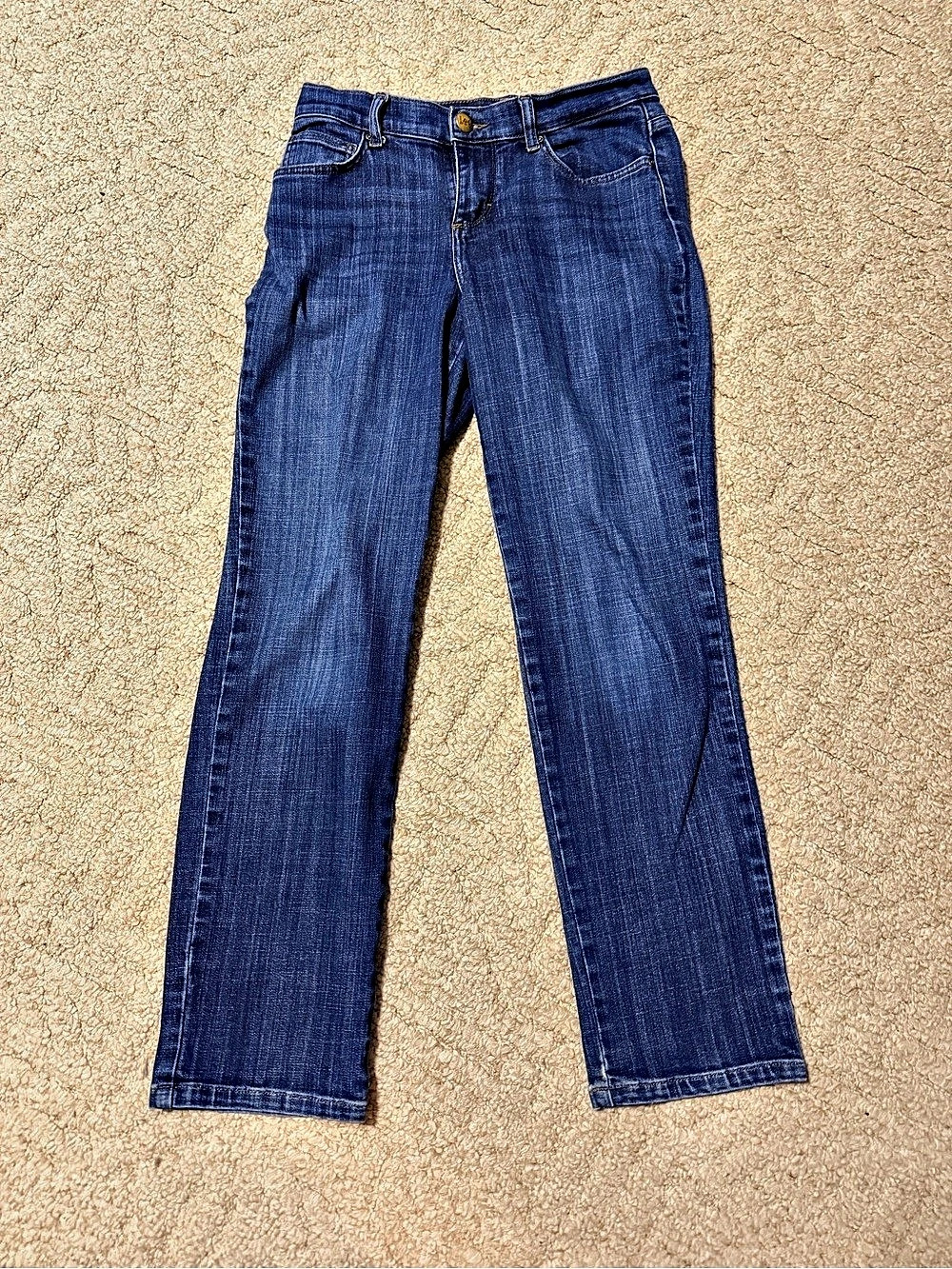 Lee Relaxed Fit Straight Leg Mid Rise Petite Jeans Blue Waist 19W